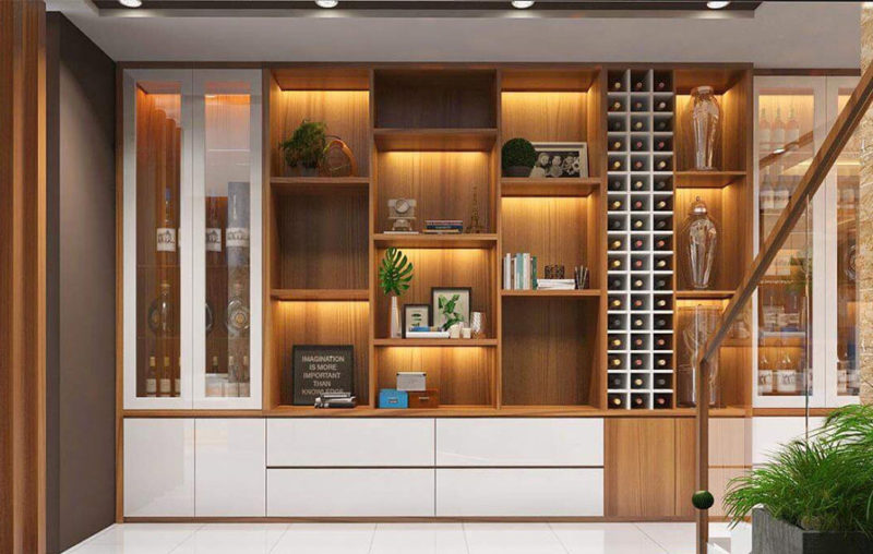 Dịch vụ thi công tủ rượu ở Bến Cát Bình Dương uy tín